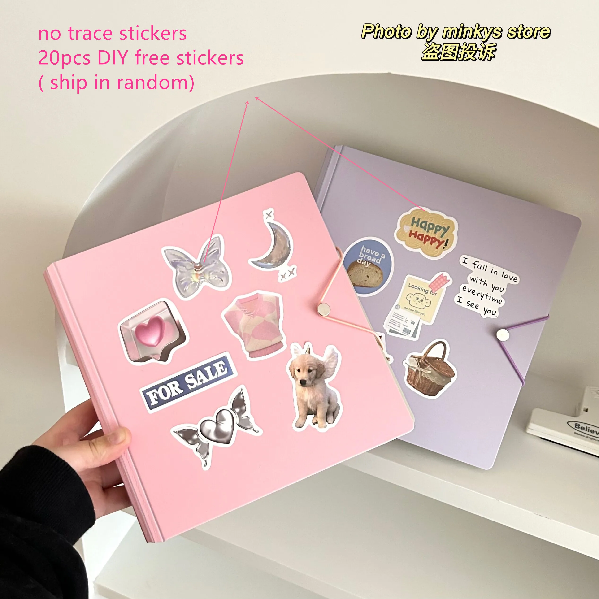 MINKYS Kawaii D Shape Ring 3 inch Kpop Photo Card Binder Large Capacity Idol Photocard Album Photocards Collect Book 5