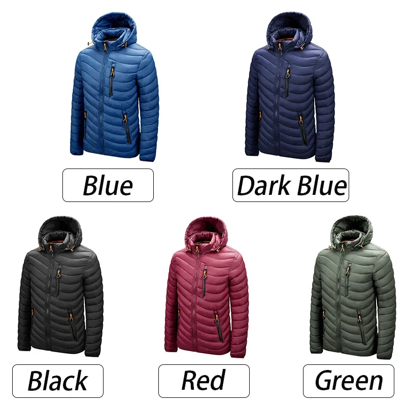 Men New Autumn Winter Warm Waterproof Parkas Jacket Coat Mens Hooded Casual Outwear Detachable Hat Outfits Parkas Coat Male