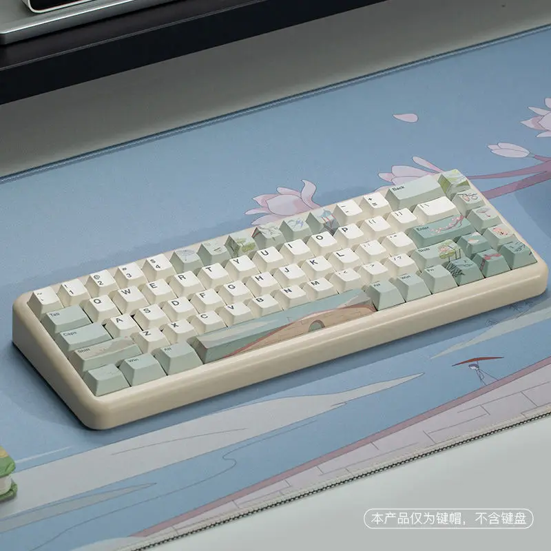 Estilo Chinês Antique Keycaps Keycaps de Cenário Verde Bege Keycaps de Teclado Mecânico Cereja Pbt Sublimação de Cinco Lados - Imagem 3