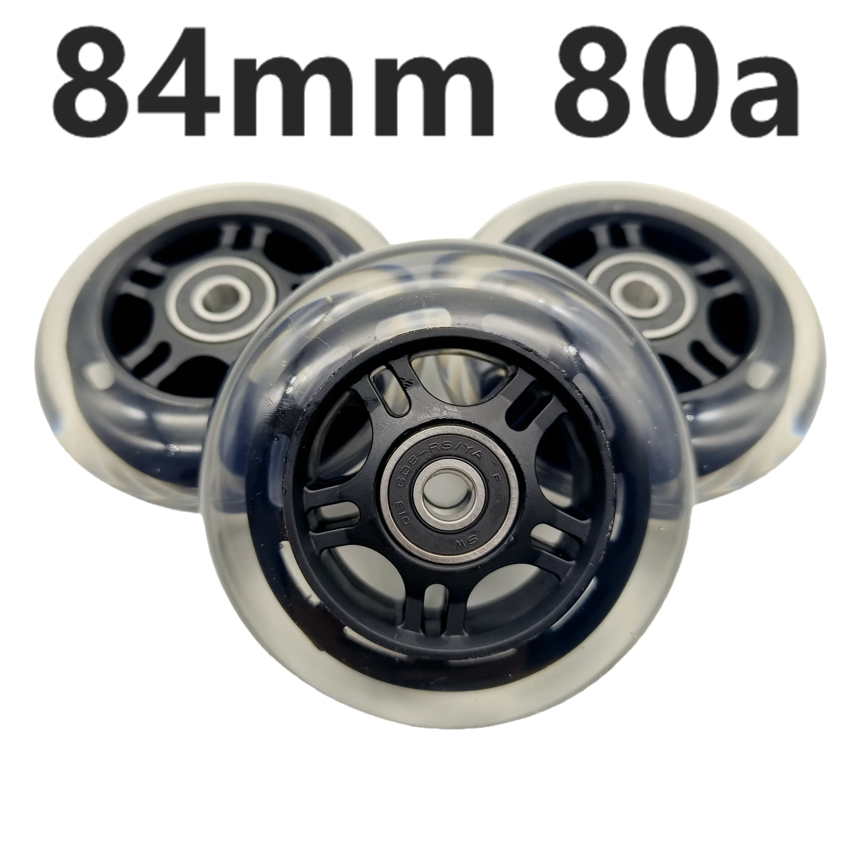 roller wheel skating wheel 84mm 84x24 mm 80a PU material transparent roller skating wheels