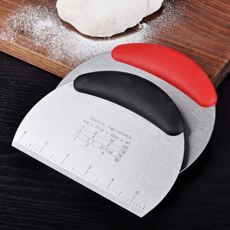 Kitchen Baking Tools Half Round Scraper Dough Bread Cutting Stainless Steel  Scraper Household Baking Tools Gadgets - AliExpress