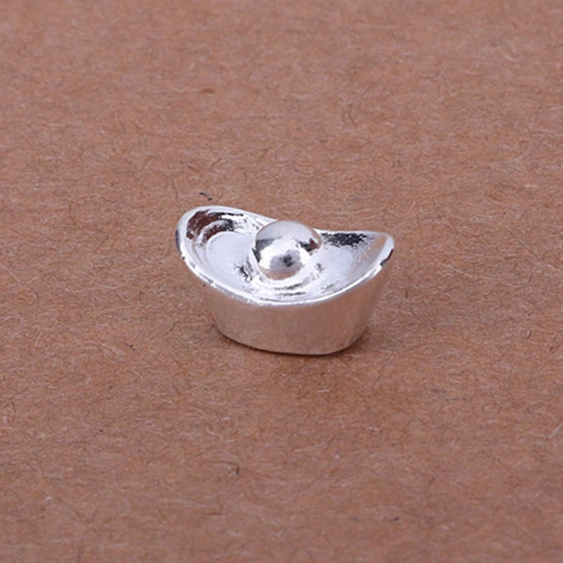 Real high Pure Solid Silver 9999 Solid YuanBao Shiny Surface 1.3g-20g good luck and rich gift