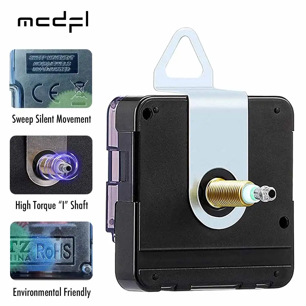 MCDFL High Torque Wall Clock Mechanism Silent Long Shaft for Large 3d Watch Noiseless Movement Machinery Quartz Mural Parts 227S quartz clock mechanism