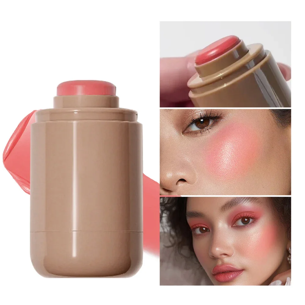 Creamy Bronzing Blush Stick Hydrating Waterproof Lipstick Cheek Tint High Pigment Multi-tone Soft Mauve Matte Rouge Contour blush stick