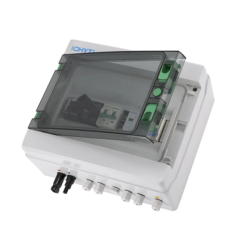 태양광 태양광 PV 결합기 박스, 야외 방수 IP65 퓨즈 MCB SPD DC-AC 번개 보호 박스, 1 인 1 아웃 DC + AC 600V