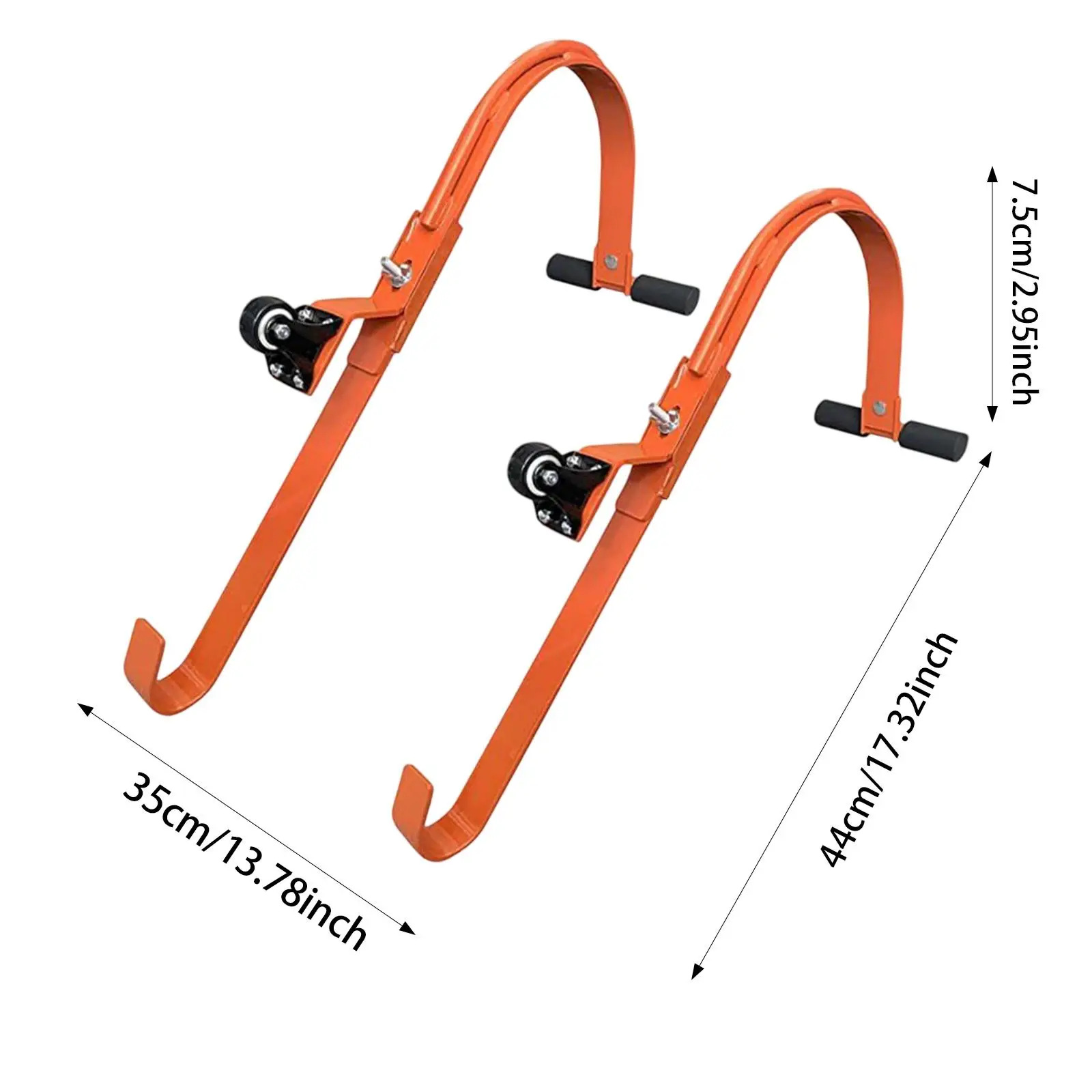 Ladder Stabilizer 2Pcs/Set Ladder Roof Hooks with Wheel Damage Prevent Roof Ridge Extension Ladder Stabilizer Adjustable Holes Easy Installation