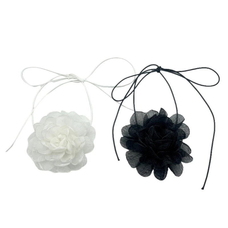 Gothic Vintage Lace Flower Choker Necklace for Women Harajuku Gothic Dark For Woman Sweet Collar Necklace Party Female Jewelry