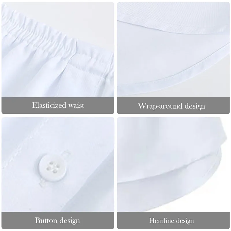 S-5XL Women Fake Shirt Hem Detachable Underskirt Irregular Skirt Tail Blouse Hem Extender Mini Skirt Layered Inner Layer