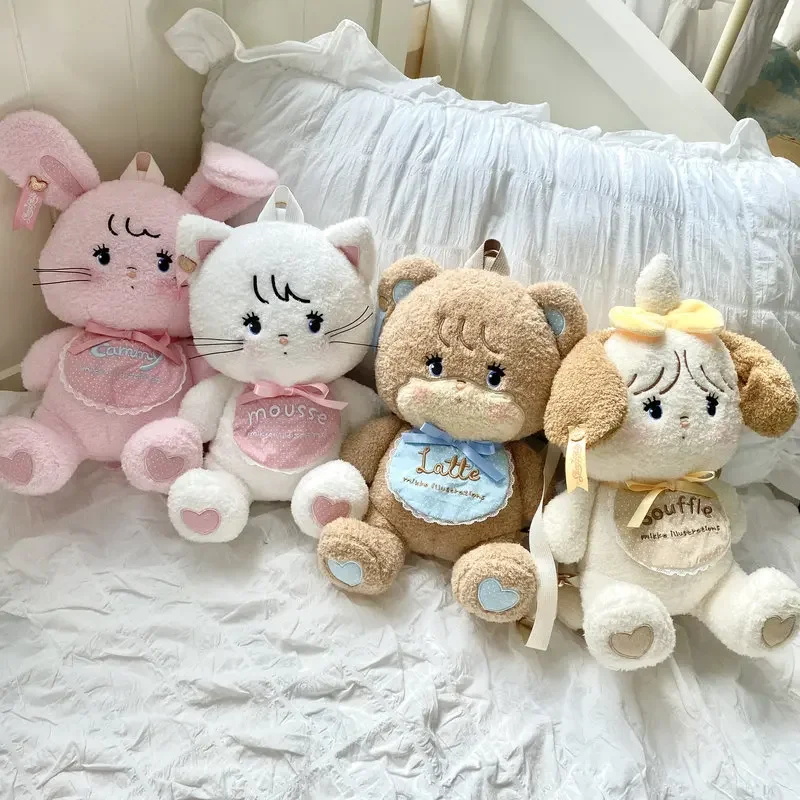 

Hot Mikko Doll Backpack Soft Plush Small Animals Cute Backpack Cats Rabbit Bear Dog Anime Peripheral Girl Birthday Toy Gifts