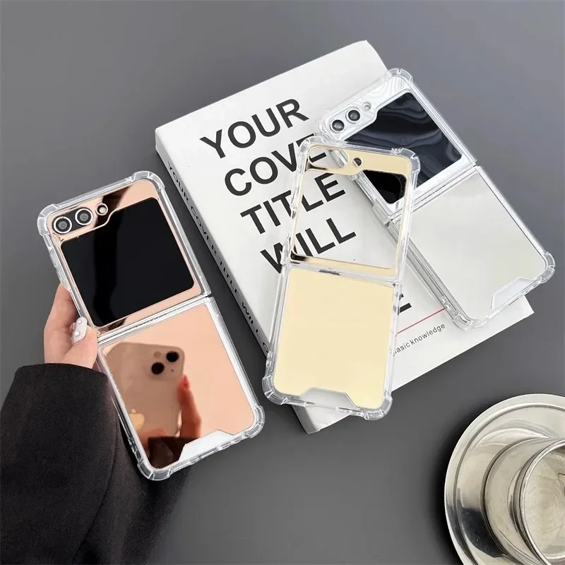Luxury Mirror Makeup Slim Case - Solid Color Airbag Shockproof Ultra Thin Cover