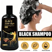 Shampoo colorant capillaire noir pur 3 en 1. Couleur riche longue durée, couverture des zones grises. Extraits biologiques de gingembre et de polygonum. Doux et efficace. 2