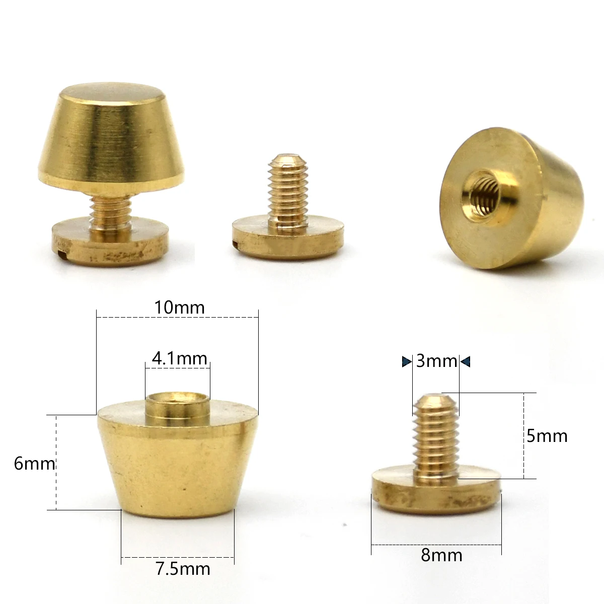 50 Juegos Cuero Remaches, 9mm Doble Tapa Remaches 12mm Altura Metal Pernos Remache Para Cuero