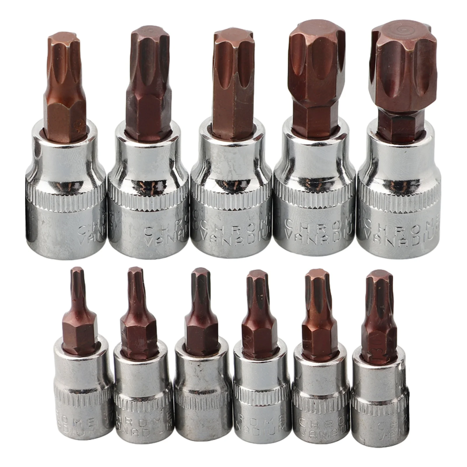 

Press-fit Sleeve 3/8 1/4inch Drive Alloy Torx Screwdriver Bits Socket Bit T10-T60 Tamper Proof Bit Driver Socket Set Hand Tool