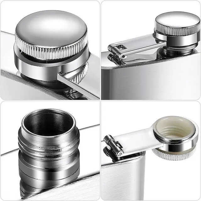 High Quality Stainless Steel Hip Flask Portable Container Whisky Flagon Convenient Leakproof Drinking Bottle Outdoor Hip Flask 5