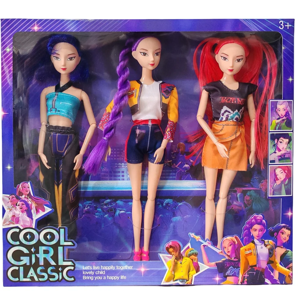 HOT Doll Toys Kpop Demon Hunters Action Figure Toy Rumi Mira Zoey Beautiful Princess Baby Girl Dolls Plastic DIY Toy for Girls 3