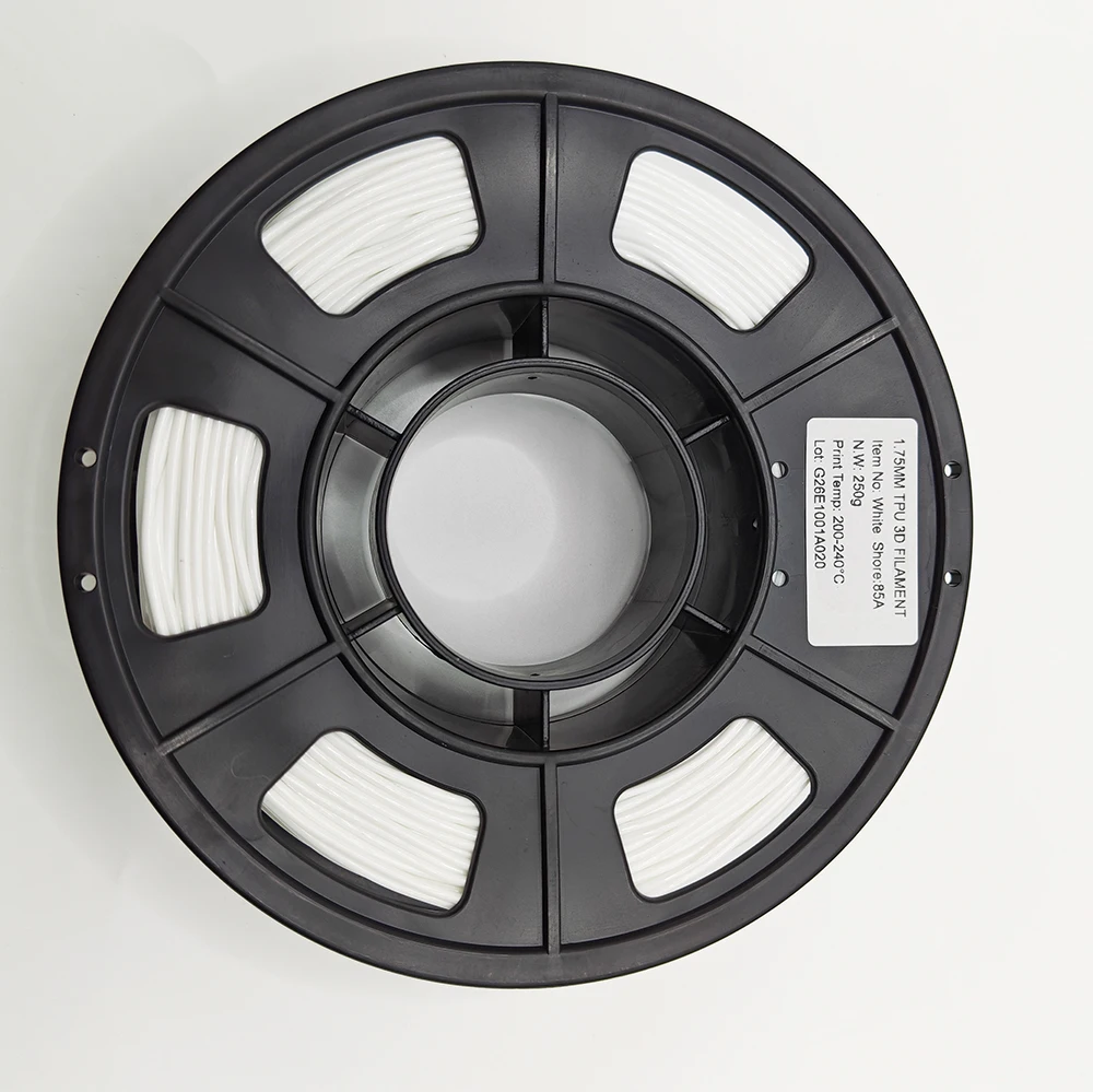 TPU 필라멘트 경도 95A/90A/85A FDM 3D 프린팅용 유연한 필라멘트 1.75mm 직경 소프트 소재 250g/롤
