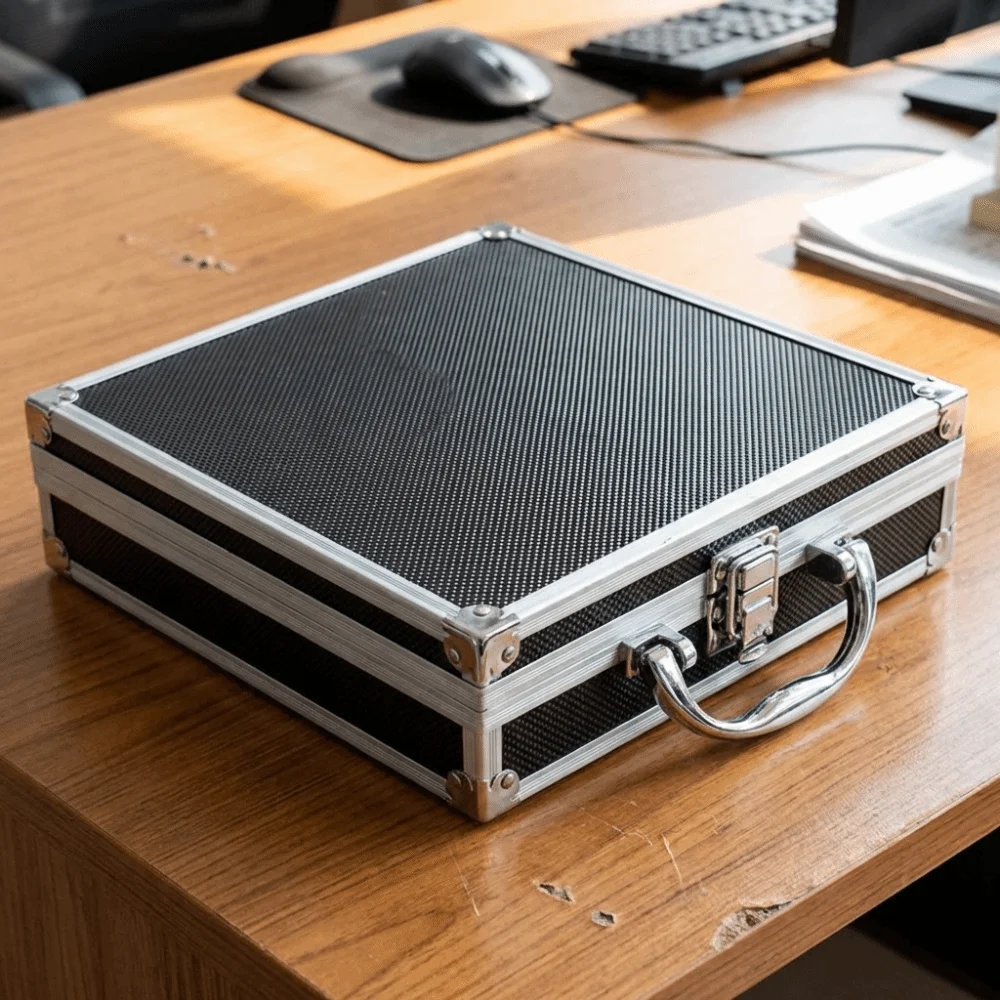Durable Aluminum Tool Case - Shockproof, Impact-Resistant, Portable Safety Briefcase