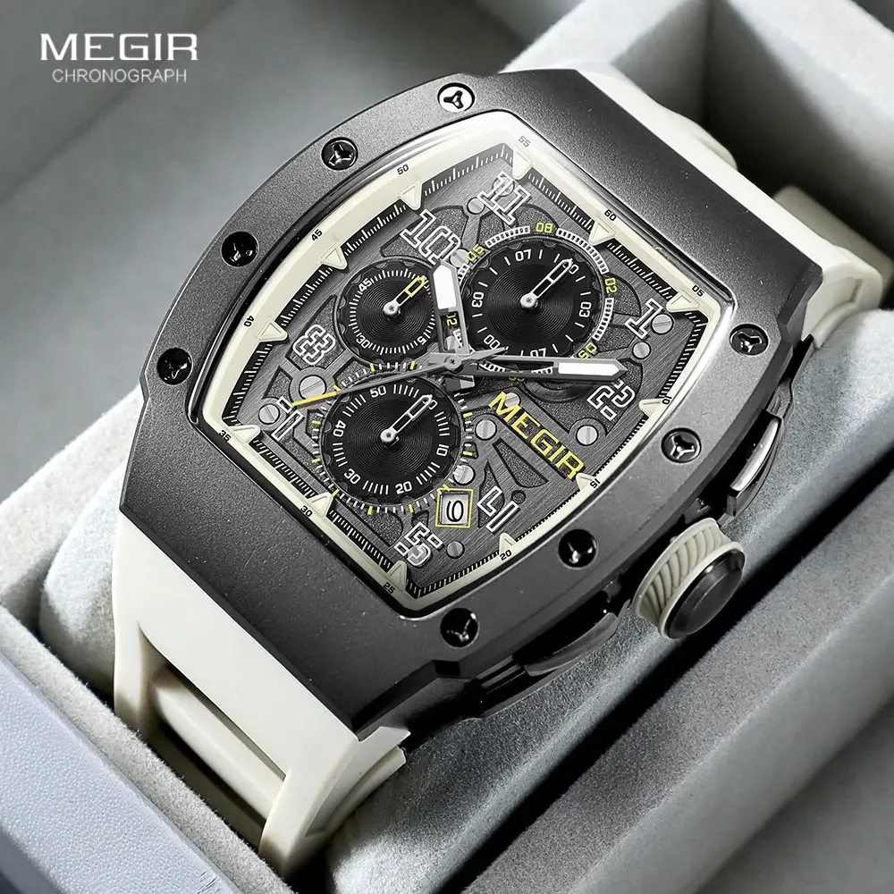 

Newest 316 Stainless Steel Quartz Watch For Men Fashion Waterproof Luminous Chronograph Wristwatch With Auto Date Silicone Strap