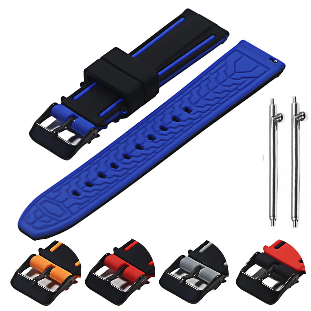 Cheap Good Rubber 22 mm Watches Strap A11202TP_K0016641 main image 0