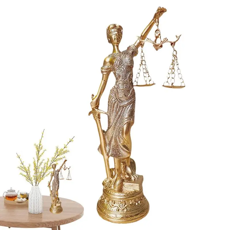 

Goddess Home Decor Resin Retro Tabletop Figurine Justice Fair Themis Statue Goddess Sculpture Craft Home Decoration Art Desktop