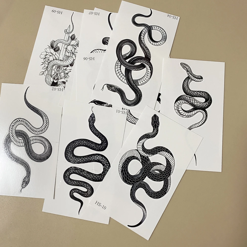 10 stücke Drachen Skorpion Schlange Temporäre Tattoo Aufkleber Wasserdichte Gefälschte Tattoo Für Hand Hals Und Körper Kunst Männer Frauen Tattoo Aufkleber – Detail 8