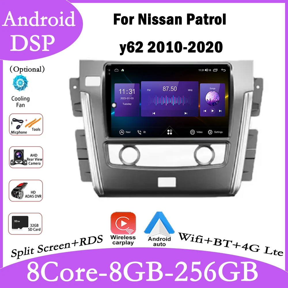 

Android 14 For Nissan Patrol y62 2010-2020 Car Wifi+4G GPS IPS QLED Auto Radio Multimedia System Carplay Video Player Navigation