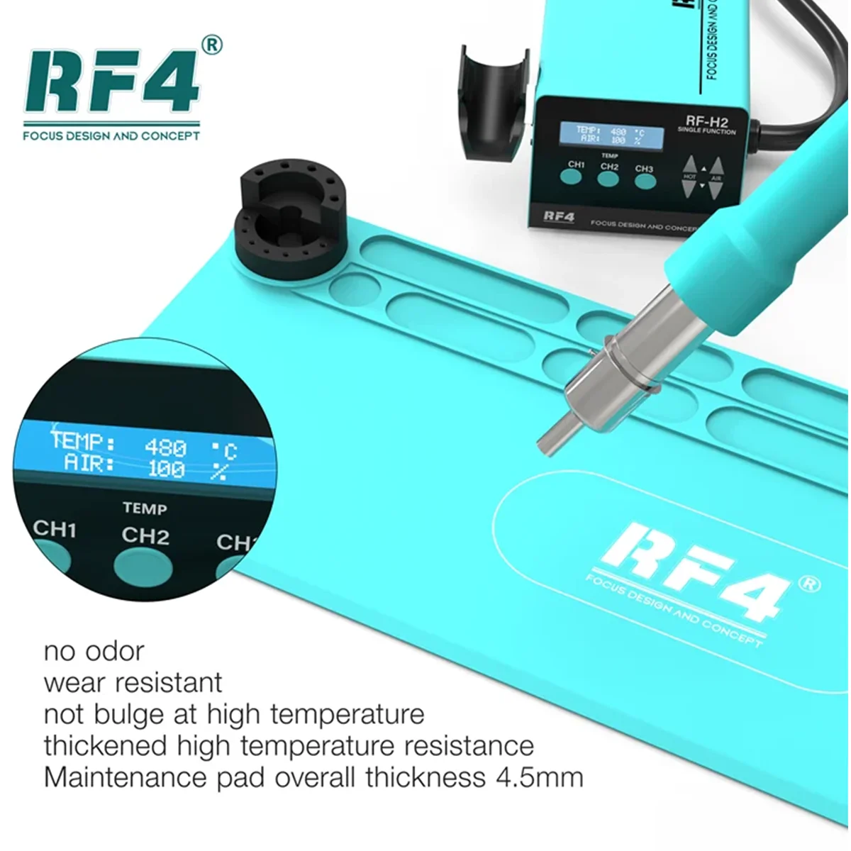 RF4 RF-PO15 RF-PO16 수리 패드, 실리콘 고온 내성, 휴대폰 전자 수리 실리콘 패드