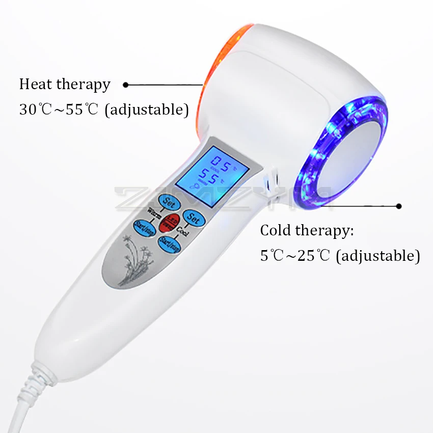 5 In 1 Portable Ultrasound Diamond Microdermabrasion Machine Ultrasonic Scrubber Face Scrubber Skin Care Tools Hot & Cold Hammer