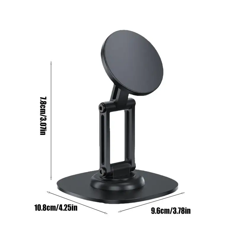 Cell Phone Desk Stand Magnetic Desktop Phone Holder Mount Adjustable Height Foldable Metal Bracket Cradle 360 Degree Rotating