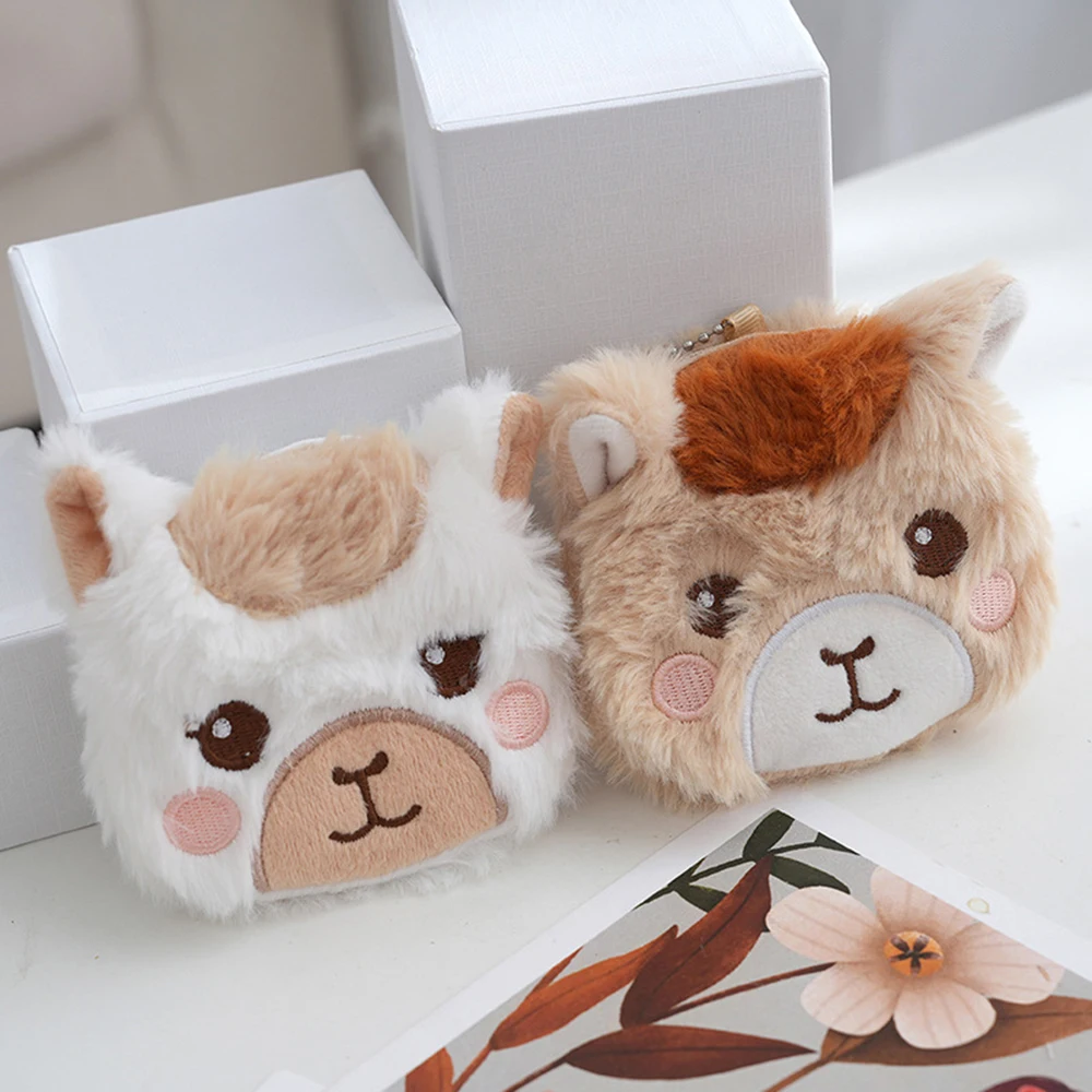 

Кошелек для монет в форме головы тигра, маленький кошелек с мультипликационным рисунком, сумка для хранения губной помады на молнии, плюшевая сумка для передачи данных, милая искусственная кожа