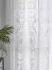 Sheer Modern Rural Style Diamond Shaped Minimalist Embroidery Net Curtain  Window White Embroidered Window 5