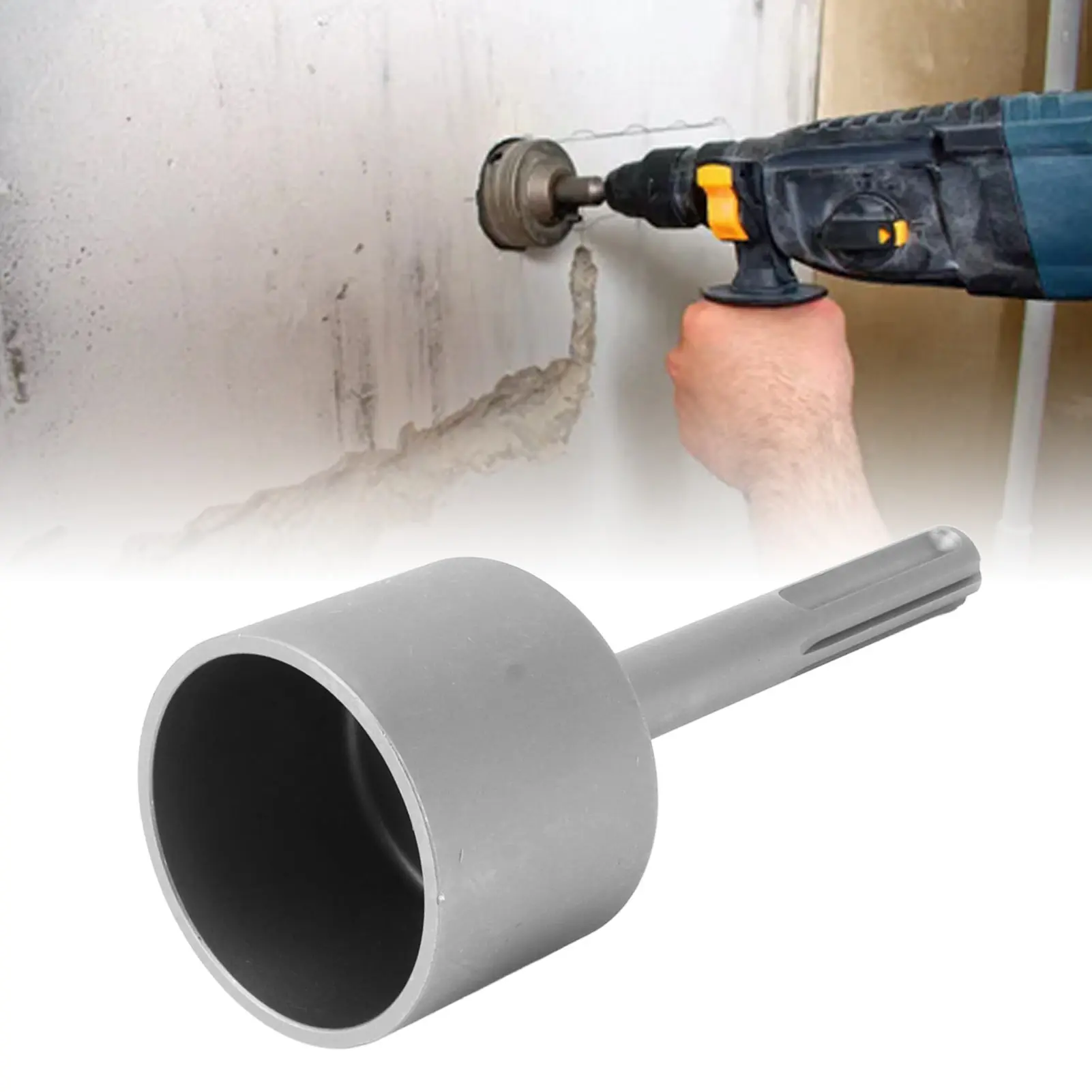 Fence Post Driver T Post Driver 5 Pits Shank Steel Fence Post Driver Hand Post Pounder Hammer Drill Attachment 20cm Length