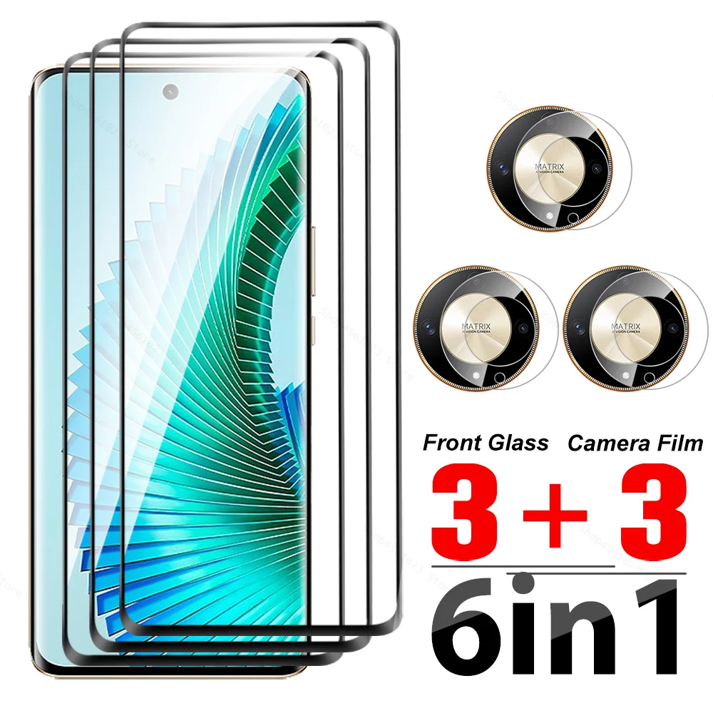 Magic6 Lite Curved Glass 6in1 Tempered Glass Case For Honor Magic6Lite Magic 6 7 Magic7 Light Magic7Lite Camera Screen Protector screen protector tempered glass camera lens protector case camera protector case camera lens case phone case phone protector cover