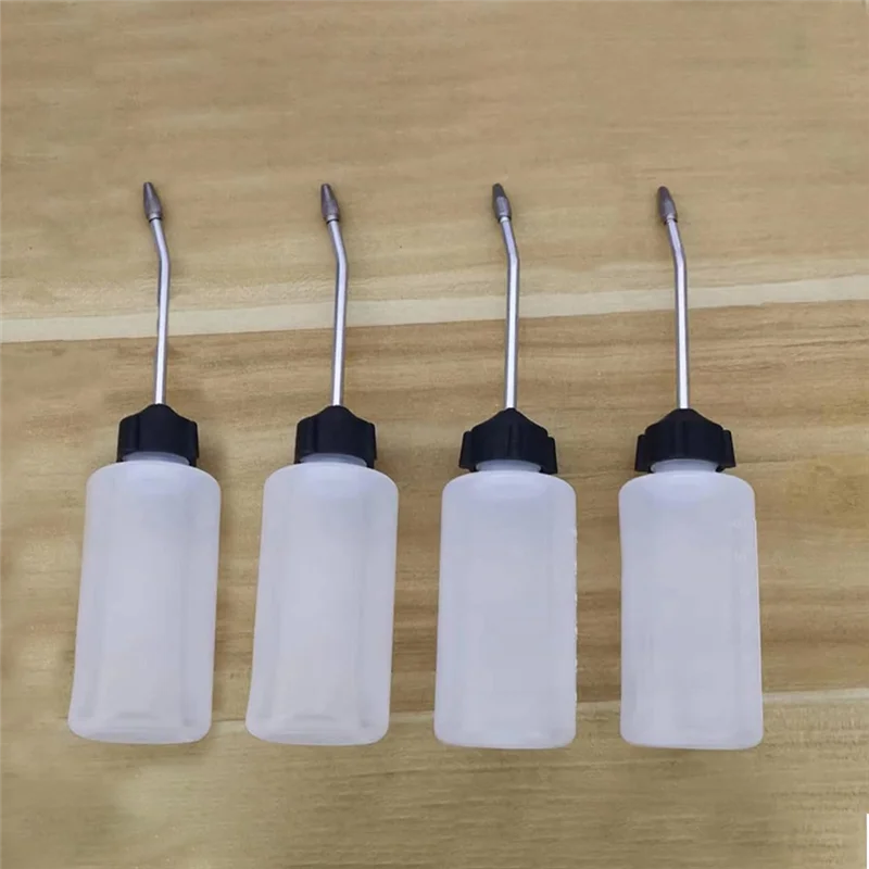 Sewing Machine Oiler, 120Ml Oil Dispenser With Long Angled Spout,Screw On Cap Extended Spout Oil Bottle 4Pcs