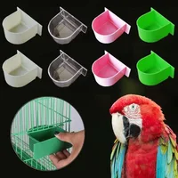 Bird Feeding Bowl Bird Cage Water Bowl Bird Feeding Trough Bird Half Round Food Box Parrot Feeding Tool Bird Cage Accessories 2