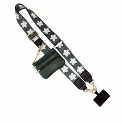 Versatile Crossbody Phone Lanyard with Zippered Storage Pouch - Polyester / Nylon (Darkgreen)