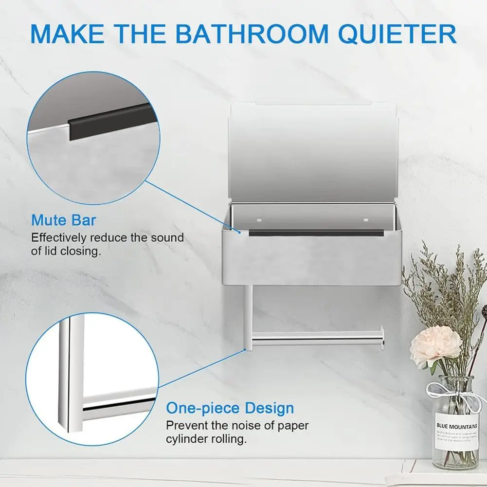 Toilet Paper Holder Wet Wipe Case Wet Wipes Case Wet Wipes Box Toilet Paper Holder with Shelf Flushable Wipes Dispenser Bathroom Wipe Storage Keep Wipes Hidden