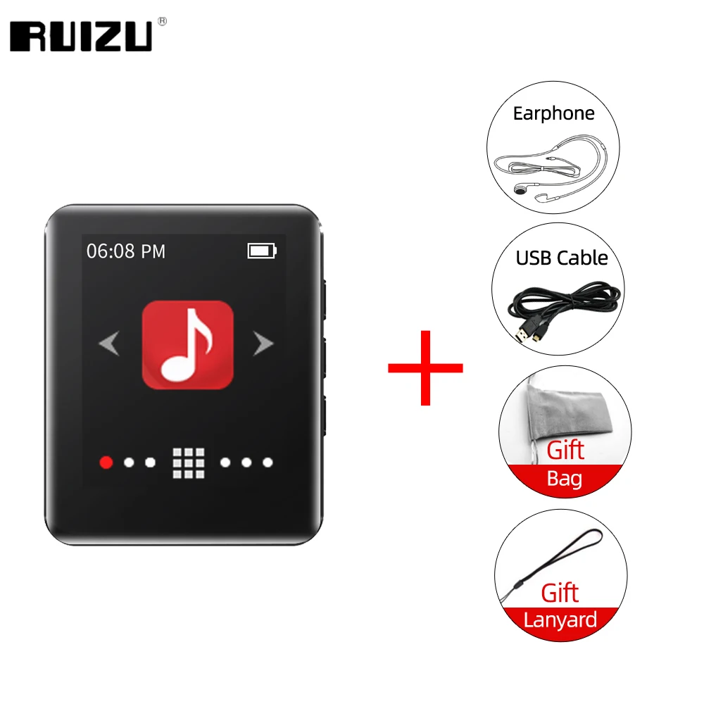 mp3 player online RUIZU A02 M4 Full Touch Screen Bluetooth 4.0 MP3 Player Portable Music Player with Speaker FM EBook Video Recorder Pedometer pink mp3 player MP3 Players