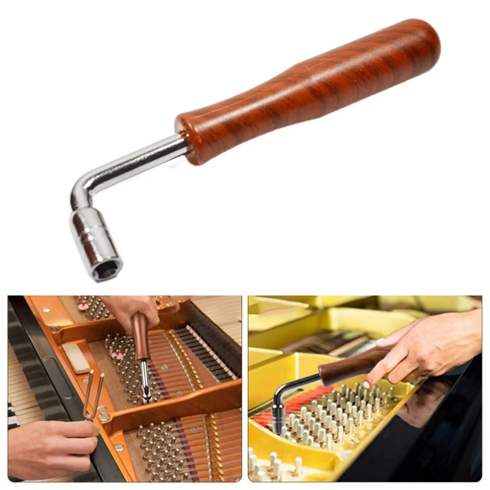 Professional Piano Tuning Wrench Plastic Handle Guzheng Tuning Lever Hammer L Shape Tuner Spanner Musical Instrument Care