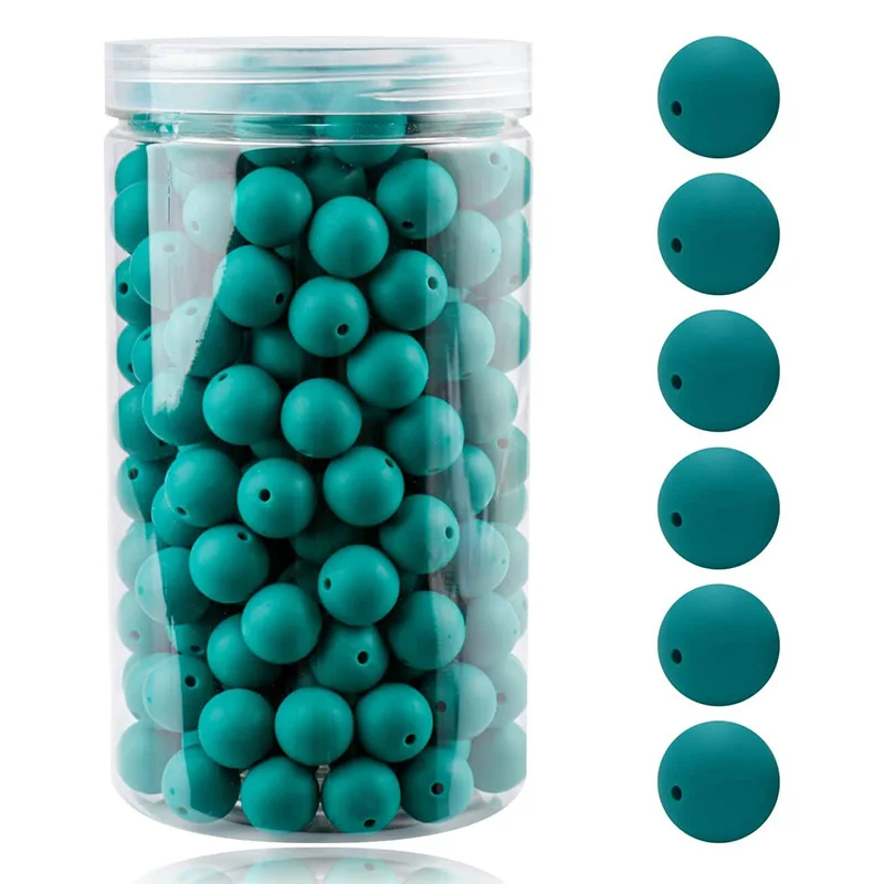 12mm 100Pcs Loose Silicone Beads Round BPA Free For Jewelry Making Bracelet Necklace DIY Pacifier Chain Accessory Box Set
