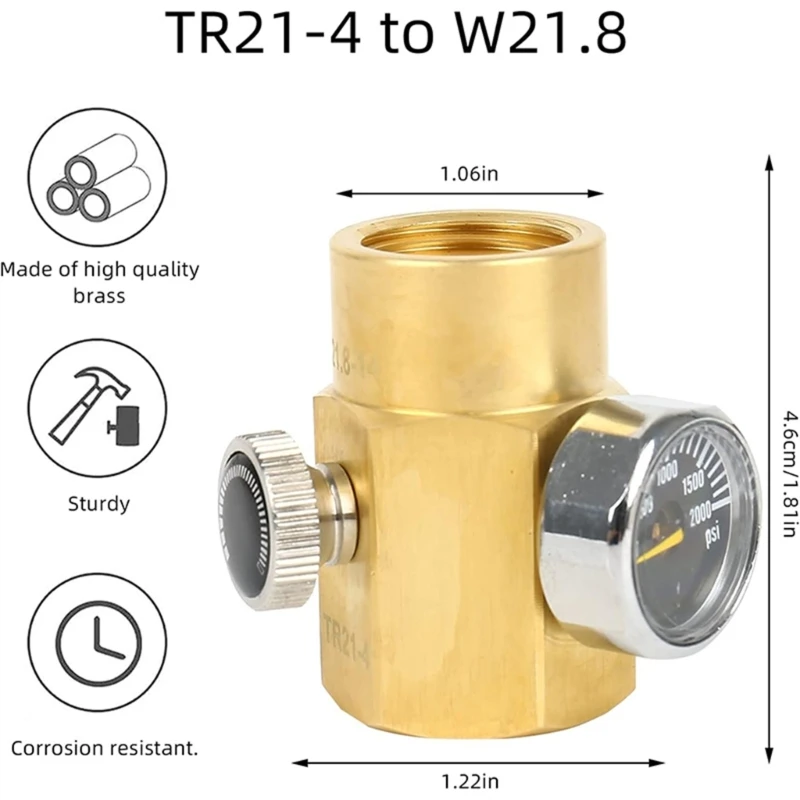 CO2 Adapter for Sodas Streams Water Makers 2000psi Pressure Gauge Sodas Water Drop Shipping images - 6