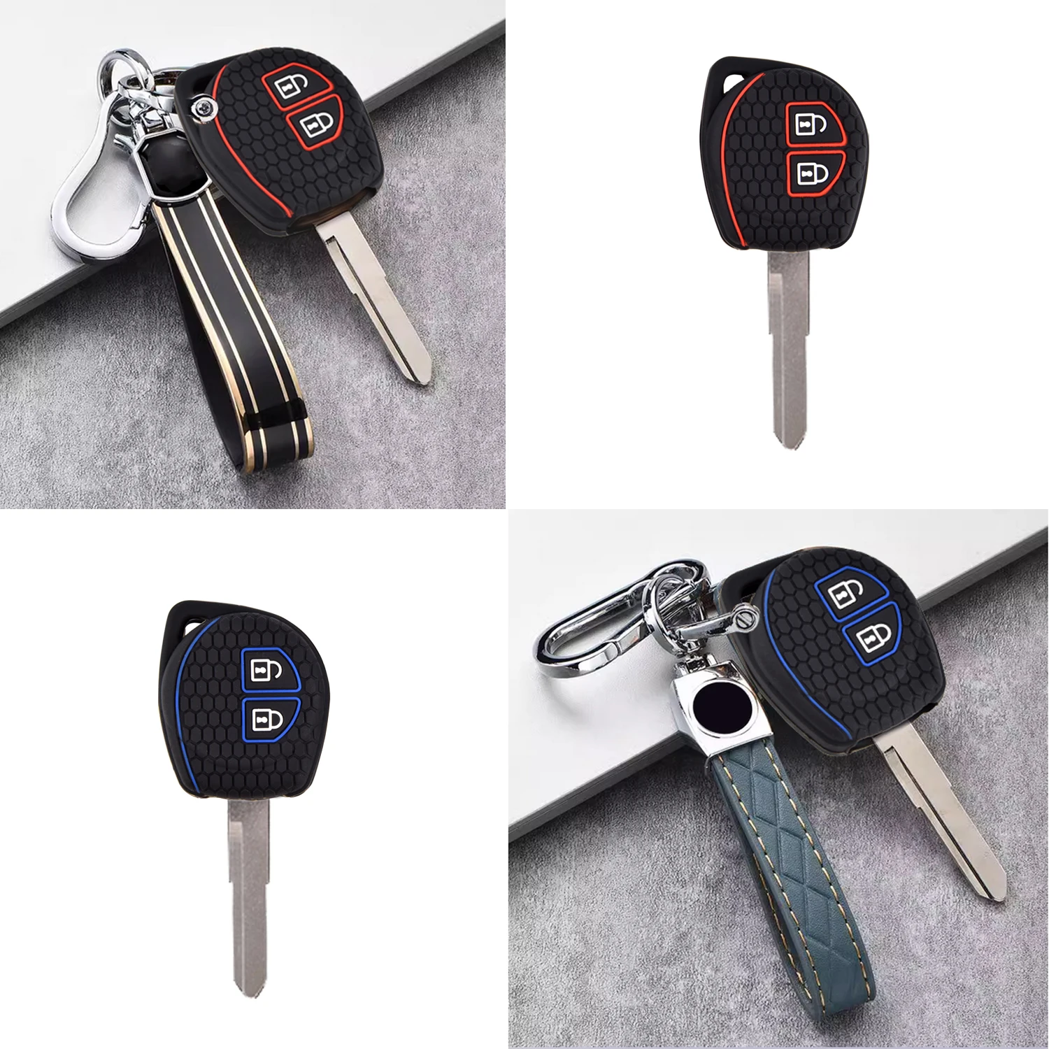 2 Button Silicone Car Remote Key Fob Case Cover Shell For Suzuki SX4 Swift Grand Vitara Ciaz Liana Spresso Celerio Jimny Jeemny key case cover key case car key shell remote control case cover