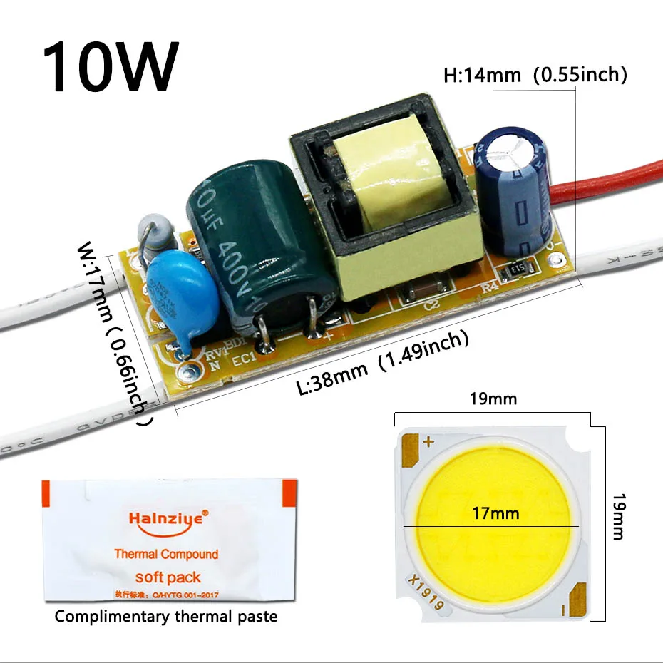Description Picture 2 of itemHigh Brightness 10W 20W 30W 40W 50W Bridgelux Chips LED Bulb + AiSHi 10000h LED Driver Kit For Track Light Spot Light DIY