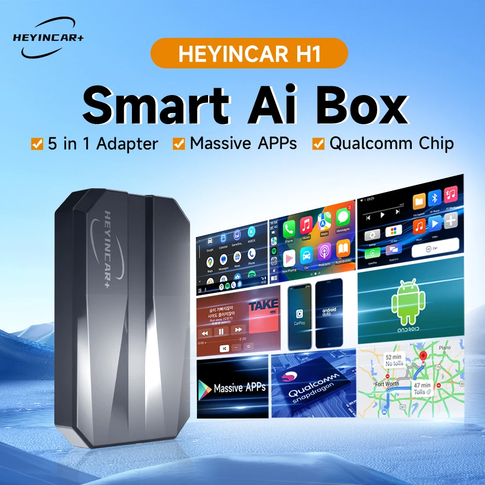 2024 HEYINCAR CarPlay Smart Ai Box Android Wireless CarPlay Android Auto Adapter For Netflix For YouTube car intelligent systems