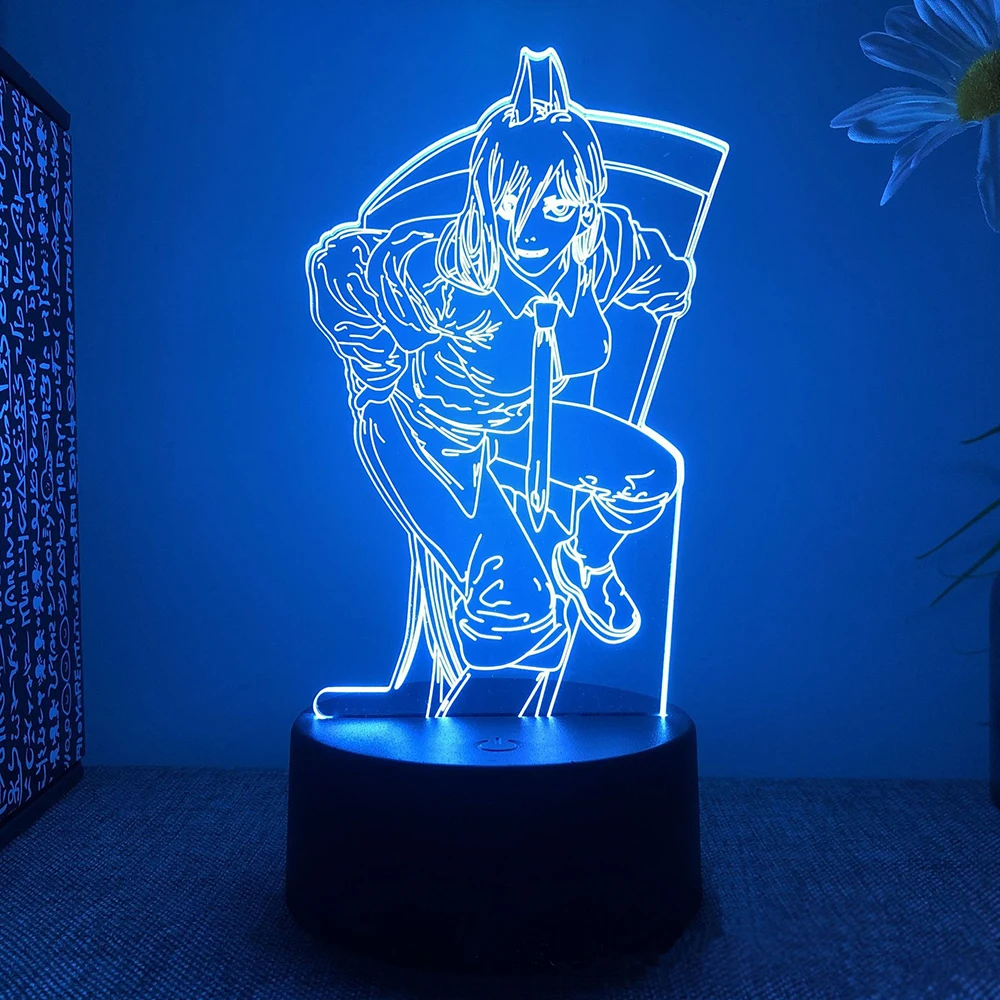 최신 애니메이션 Led 라이트 전기 톱 남자 침실 장식 야간 조명 생일 선물 룸 장식 테이블 3d 램프 전기 톱 남자