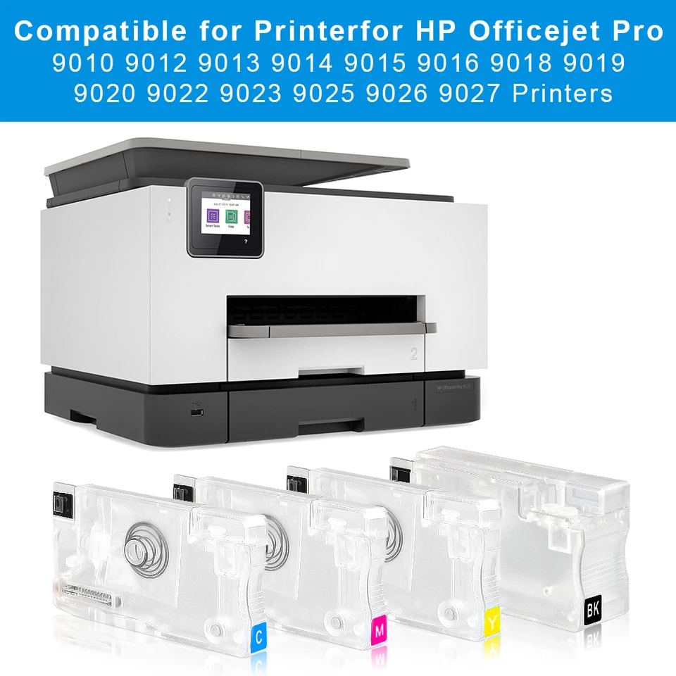 T3Azur - 4 Cartouches compatibles avec HP 963XL pour HP OfficeJet Pro 9019,  9020 - Toner - Rue du Commerce