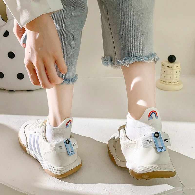 5 Pairs Korean Style Kawaii Candy Color Ankle Socks – Funny Animal Design, Cotton, Spring/Summer Collection