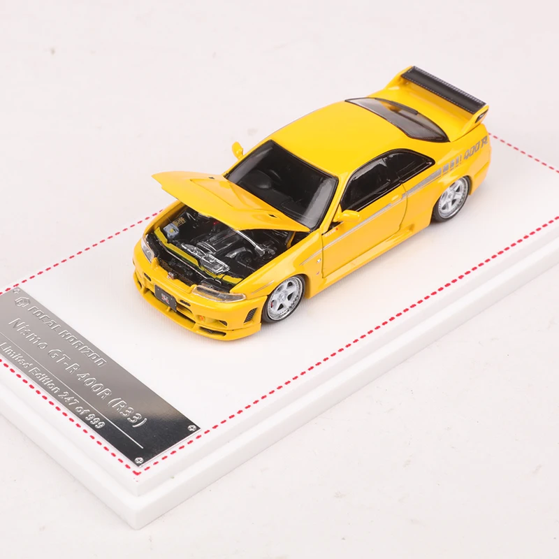 Focal Horizon 1/64 Nismo GT-R 400R R33 Yellow Alloy Model Car Can