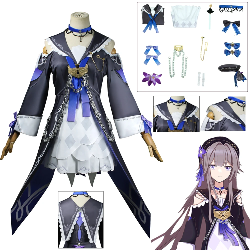 

Games Honkai: Star Qingque Cosplay Clothes Wig Garment 77COS Store Fancy Halloween Party Women Outfits Accessories