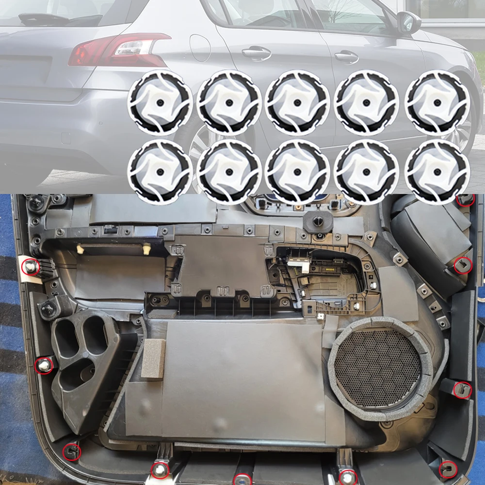 10Pcs Car Door Trim Panel Card Retainer Clips Accessories For Peugeot